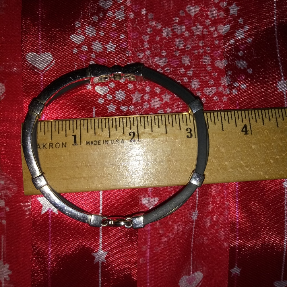 925 silver n rubber bracelet